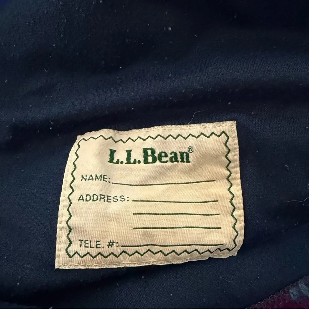 L. L. Bean x urban outfitters vintage leafy print blue fleece jacket 41530